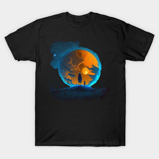 Beautiful moon yellow illustration T-Shirt by Alli_art